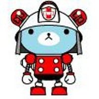 A blue bear dressed as a fireman